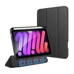 DUX DUCIS Strong Magnetic Series Horizontal Flip Magnetic PU + TPU + PC Leather Tablet Case with Three-folding Holder & Pen Slot For iPad Mini 6(Black)