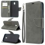 For Xiaomi Redmi 8A Lambskin Texture Pure Color Horizontal Flip PU Leather Case with Holder & Card Slots & Wallet & Lanyard(Gray)