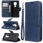 For Nokia 6.2 / 7.2 Lambskin Texture Pure Color Horizontal Flip PU Leather Case with Holder & Card Slots & Wallet & Lanyard(Blue)