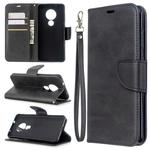 For Nokia 6.2 / 7.2 Lambskin Texture Pure Color Horizontal Flip PU Leather Case with Holder & Card Slots & Wallet & Lanyard(Black)