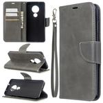 For Nokia 6.2 / 7.2 Lambskin Texture Pure Color Horizontal Flip PU Leather Case with Holder & Card Slots & Wallet & Lanyard(Gray)