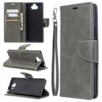 For Sony Xperia 20 Lambskin Texture Pure Color Horizontal Flip PU Leather Case with Holder & Card Slots & Wallet & Lanyard(Gray)