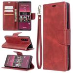 For Sony Xperia5 / XZ5 Lambskin Texture Pure Color Horizontal Flip PU Leather Case with Holder & Card Slots & Wallet & Lanyard(Red)