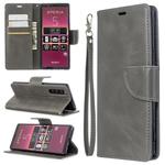 For Sony Xperia5 / XZ5 Lambskin Texture Pure Color Horizontal Flip PU Leather Case with Holder & Card Slots & Wallet & Lanyard(Gray)