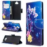 For Sony Xperia 20 Colored Drawing Pattern Horizontal Flip Leather Case with Holder & Card Slots & Wallet(Yellow Flower Butterfly)