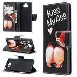 For Sony Xperia 20 Colored Drawing Pattern Horizontal Flip Leather Case with Holder & Card Slots & Wallet(Kiss My Ass)