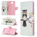 For Sony Xperia 20 Colored Drawing Pattern Horizontal Flip Leather Case with Holder & Card Slots & Wallet(Tree Owl)