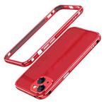 For iPhone 13 mini Aurora Series Lens Protector + Metal Frame Protective Case (Red)