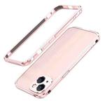 For iPhone 13 mini Aurora Series Lens Protector + Metal Frame Protective Case (Rose Gold)