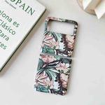 For Samsung Galaxy Z Flip3 5G Small Floral Shockproof PC + Water Paste Protective Case(Flower Bush Green Leaves)