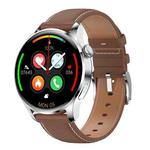M103 1.35 inch IPS Color Screen IP67 Waterproof Smart Watch, Support Sleep Monitoring / Heart Rate Monitoring / Bluetooth Call / Music Playback, Style: Leather Strap(Brown)