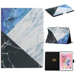 For iPad 10.2 / 10.5 TPU Horizontal Flip Leather Case with Holder & Card Slot & Sleep / Wake-up Function(Blue White Stitching)