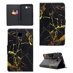 For Galaxy Tab A 7.0 (2016) T280 TPU Horizontal Flip Leather Case with Holder & Card Slot & Sleep / Wake-up Function(Black Gold)