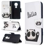 For Nokia 6.2 / 7.2 Colored Drawing Pattern Horizontal Flip Leather Case with Holder & Card Slots & Wallet(Hello Panda)