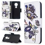 For Nokia 6.2 / 7.2 Colored Drawing Pattern Horizontal Flip Leather Case with Holder & Card Slots & Wallet(White Butterfly)