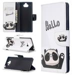 For Sony Xperia 20 Colored Drawing Pattern Horizontal Flip Leather Case with Holder & Card Slots & Wallet(Hello Panda)