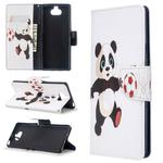 For Sony Xperia 20 Colored Drawing Pattern Horizontal Flip Leather Case with Holder & Card Slots & Wallet(Football Panda)