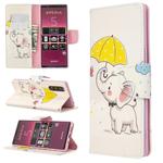 For Sony Xperia 5 /  XZ5 Colored Drawing Pattern Horizontal Flip Leather Case with Holder & Card Slots & Wallet(Elephant)