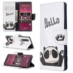 For Sony Xperia 5 /  XZ5 Colored Drawing Pattern Horizontal Flip Leather Case with Holder & Card Slots & Wallet(Hello Panda)