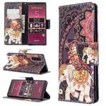 For Sony Xperia 5 /  XZ5 Colored Drawing Pattern Horizontal Flip Leather Case with Holder & Card Slots & Wallet(Flower Elephant)