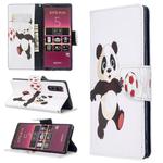 For Sony Xperia 5 /  XZ5 Colored Drawing Pattern Horizontal Flip Leather Case with Holder & Card Slots & Wallet(Football Panda)