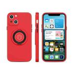 Skin Feel 2 in 1 Magnetic PC + TPU Shockproof Case with Ring Holder For iPhone 13 mini(Red)