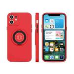 Skin Feel 2 in 1 Magnetic PC + TPU Shockproof Case with Ring Holder For iPhone 12 mini(Red)