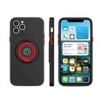 Skin Feel 2 in 1 Magnetic PC + TPU Shockproof Case with Ring Holder For iPhone 12 Pro Max(Black)
