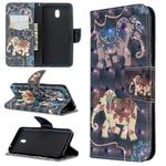 For Xiaomi Redmi 8A 3D Colored Drawing Pattern Horizontal Flip Leather Case, with Holder & Card Slots & Wallet(Two Elephants)