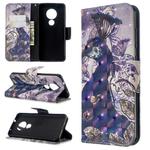 For Nokia 6.2 / 7.2 3D Colored Drawing Pattern Horizontal Flip Leather Case, with Holder & Card Slots & Wallet(Peacock)