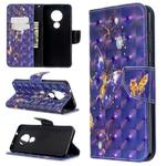 For Nokia 6.2 / 7.2 3D Colored Drawing Pattern Horizontal Flip Leather Case, with Holder & Card Slots & Wallet(Purple Butterfly)