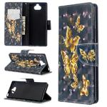 For Sony Xperia 20 3D Colored Drawing Pattern Horizontal Flip Leather Case, with Holder & Card Slots & Wallet(Black Background Butterfly)
