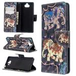For Sony Xperia 20 3D Colored Drawing Pattern Horizontal Flip Leather Case, with Holder & Card Slots & Wallet(Two Elephants)