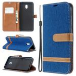 For Xiaomi Redmi 8A Color Matching Denim Texture Horizontal Flip PU Leather Case with Holder & Card Slots & Wallet & Lanyard(Blue)