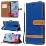 For Xiaomi Redmi 8 Color Matching Denim Texture Horizontal Flip PU Leather Case with Holder & Card Slots & Wallet & Lanyard(Blue)