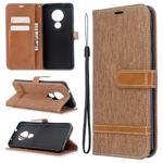 For Nokia 6.2 / 7.2 Color Matching Denim Texture Horizontal Flip PU Leather Case with Holder & Card Slots & Wallet & Lanyard(Brown)