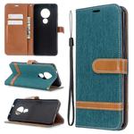 For Nokia 6.2 / 7.2 Color Matching Denim Texture Horizontal Flip PU Leather Case with Holder & Card Slots & Wallet & Lanyard(Green)