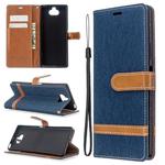 For Sony Xperia 20 Color Matching Denim Texture Horizontal Flip PU Leather Case with Holder & Card Slots & Wallet & Lanyard(Dark Blue)