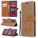 For Sony Xperia 5 / XZ5 Color Matching Denim Texture Horizontal Flip PU Leather Case with Holder & Card Slots & Wallet & Lanyard(Brown)
