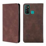 For Infinix Hot 9 / Note 7 Lite X655C Skin Feel Magnetic Horizontal Flip Leather Case with Holder & Card Slots(Dark Brown)