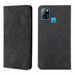 For Infinix Hot 10 Lite / Smart 5 X657 Skin Feel Magnetic Horizontal Flip Leather Case with Holder & Card Slots(Black)