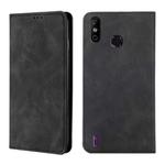 For Infinix Smart 4 X653 Skin Feel Magnetic Horizontal Flip Leather Case with Holder & Card Slots(Black)