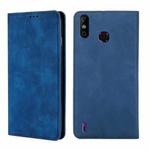 For Infinix Smart 4 X653 Skin Feel Magnetic Horizontal Flip Leather Case with Holder & Card Slots(Blue)