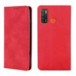 For Tecno Camon 15 CD7 / Camon 15 Air / Spark 5 / Spark 5 Pro KD7 K Skin Feel Magnetic Horizontal Flip Leather Case with Holder & Card Slots(Red)