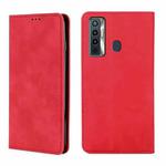 For Tecno Camon 17 Skin Feel Magnetic Horizontal Flip Leather Case with Holder & Card Slots(Red)