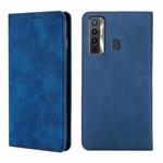 For Tecno Camon 17 Skin Feel Magnetic Horizontal Flip Leather Case with Holder & Card Slots(Blue)