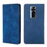 For Tecno Phantom X Skin Feel Magnetic Horizontal Flip Leather Case with Holder & Card Slots(Blue)