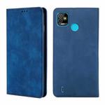 For Infinix Tecno Pop 5 Skin Feel Magnetic Horizontal Flip Leather Case with Holder & Card Slots(Blue)