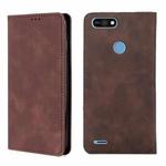 For Tecno Pop 2 / Pop 2 F / Pop 2 Pro / Pop 2 Power / Itel P13 B1F Skin Feel Magnetic Horizontal Flip Leather Case with Holder & Card Slots(Dark Brown)