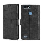 For Tecno Pop 2 F Skin Feel Crocodile Texture Magnetic Clasp Horizontal Flip PU Leather Case with Holder & Card Slots & Wallet(Black)